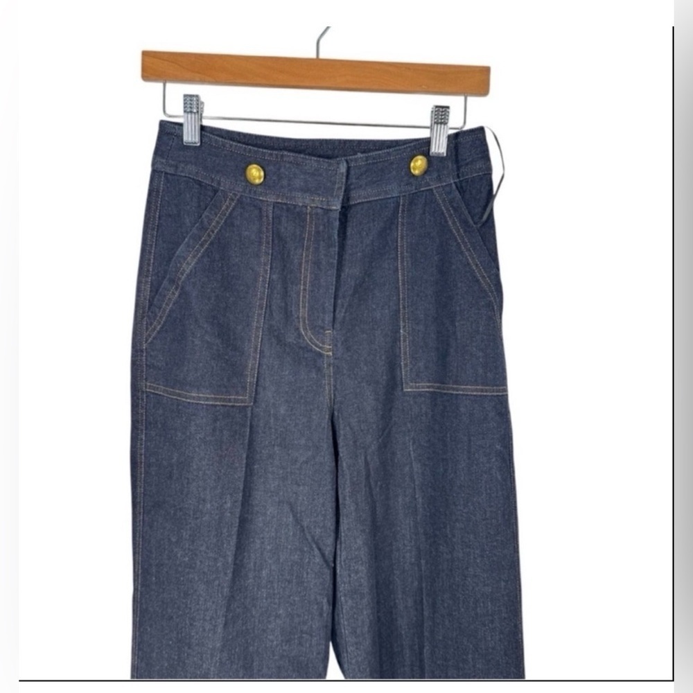 Tuckernuck x India Hicks Palladian Wide Leg Jeans 4 NWT High Rise Dark Wash - Picture 7 of 13